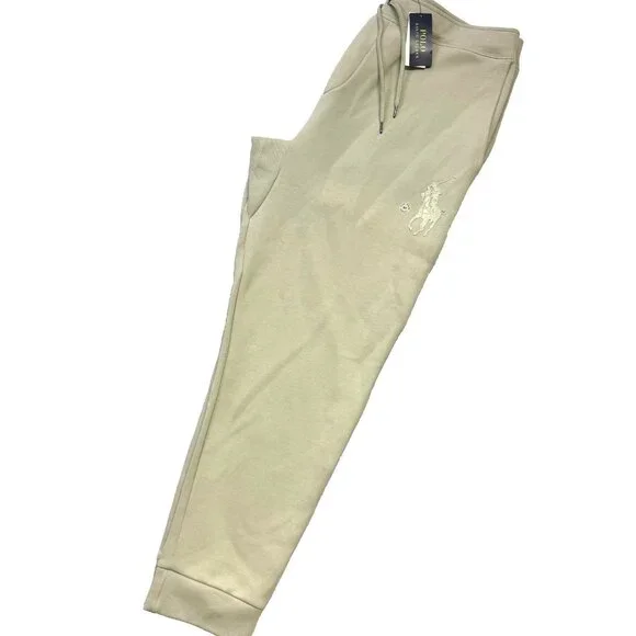 Polo Ralph Lauren Men’s Leather Pony Double-Knit Jogger Pants 4XB Beige - Picture 5 of 8